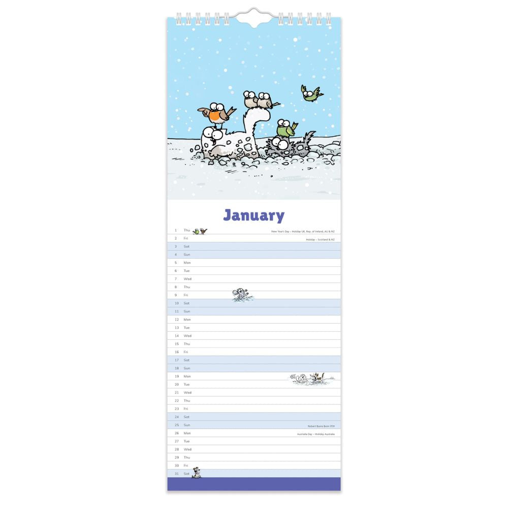 2026 Simon's Cat Slim Wall Calendar