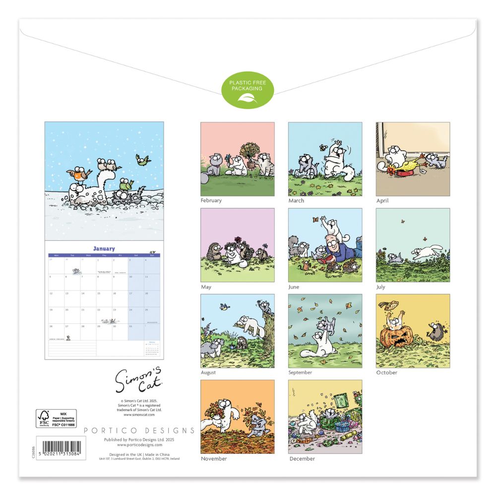 2026 Simon's Cat Square Wall Calendar