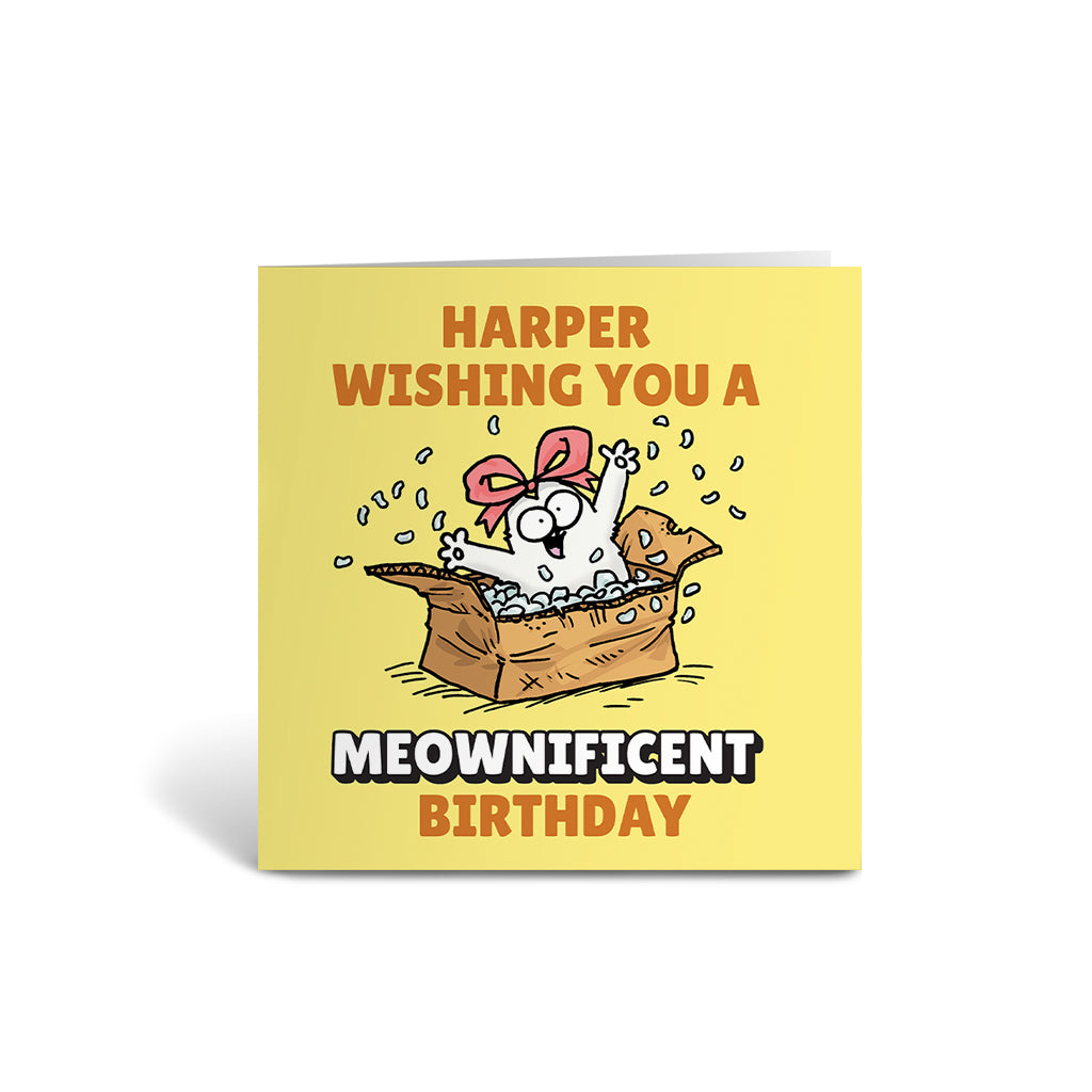 Personalised Wishing You A Meownificent Birthday Greeting Card