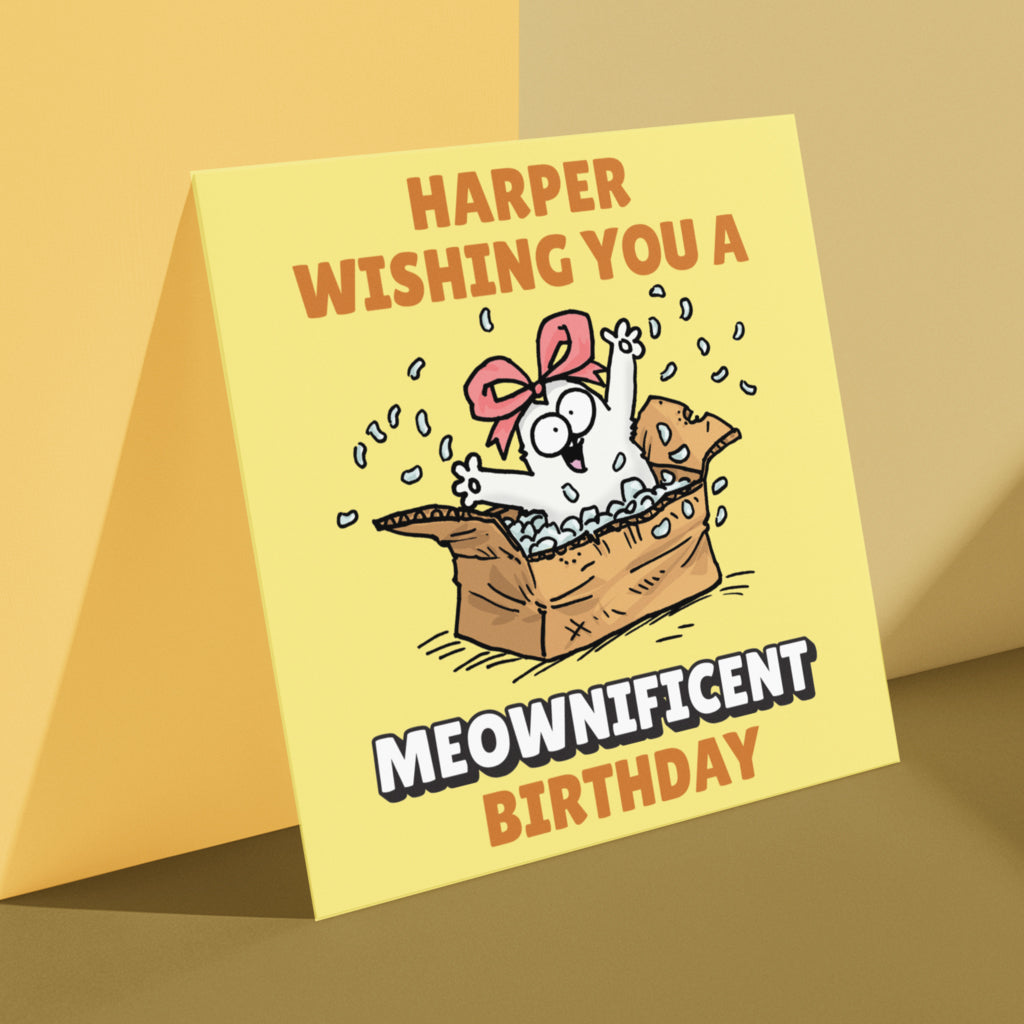 Personalised Wishing You A Meownificent Birthday Greeting Card
