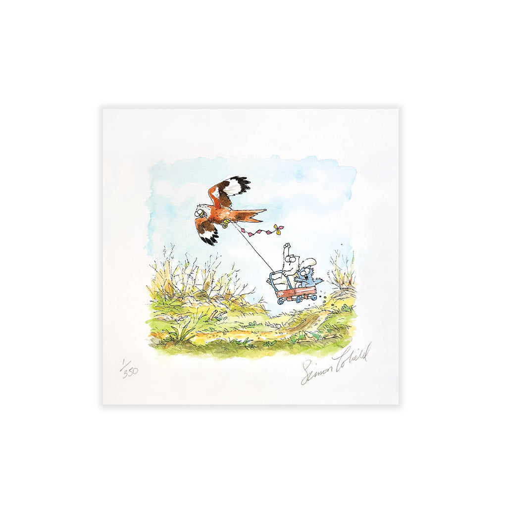 Kite Flying - Simon's Cat Hand Signed Limited Edition Art Print
