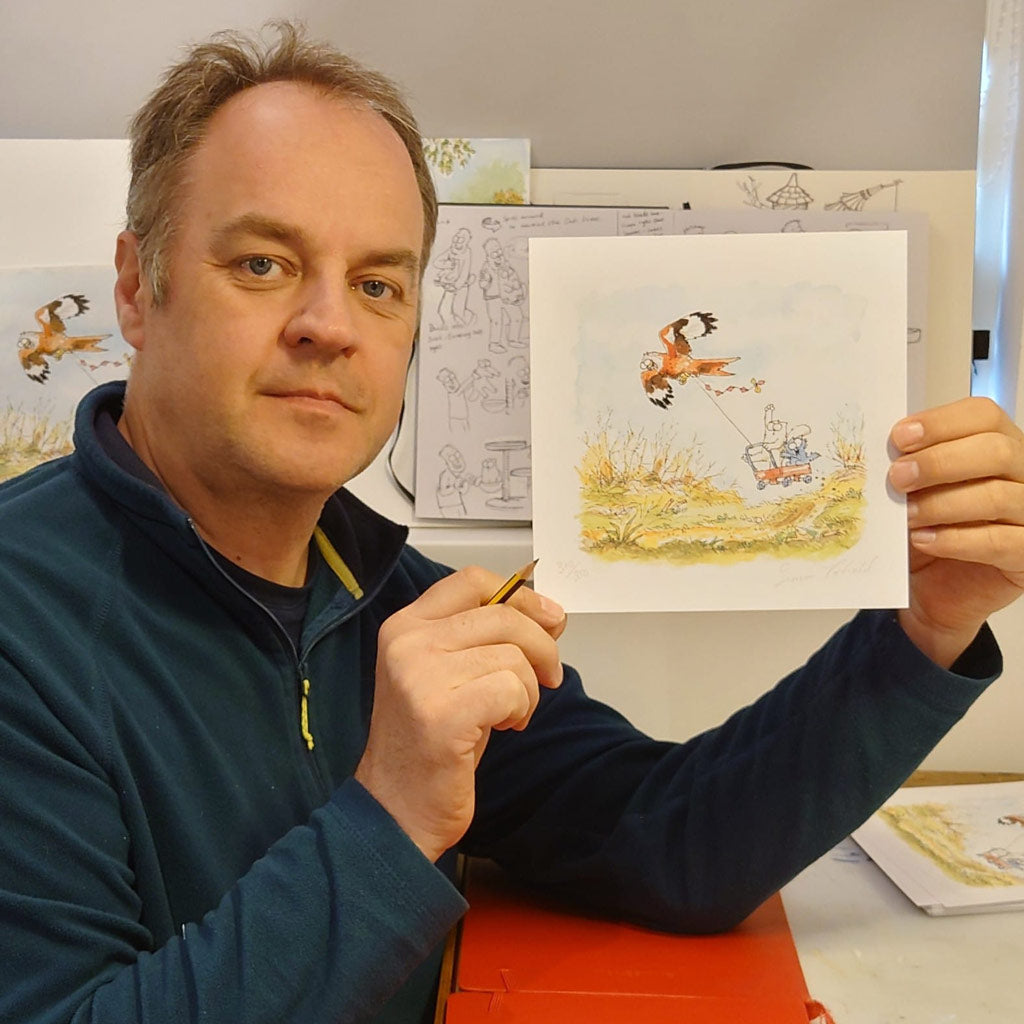 Kite Flying - Simon's Cat Hand Signed Limited Edition Art Print