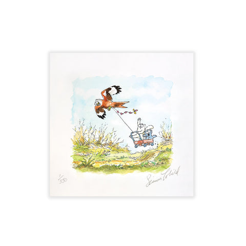 Kite Flying - Simon's Cat Hand Signed Limited Edition Art Print