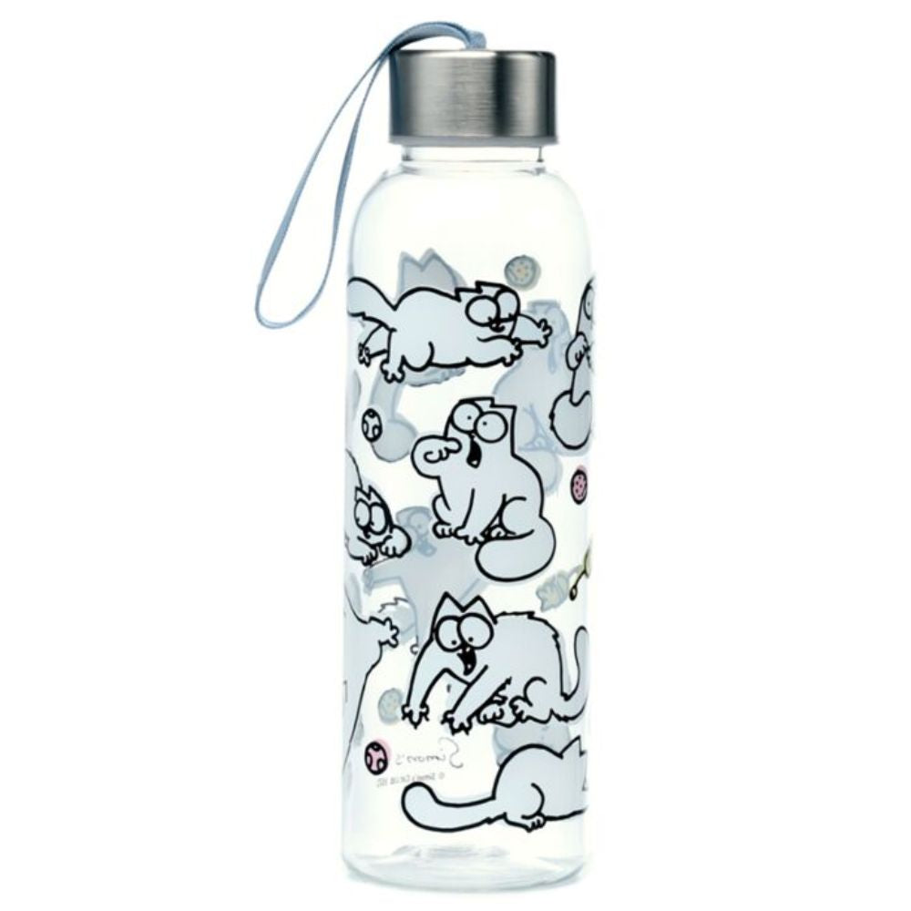 Simon's Cat 500ml Shatterproof Water Bottle with Metallic Lid (2021 Edition)
