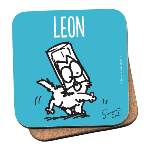 Personalised Blue Coaster - Simon's Cat Shop