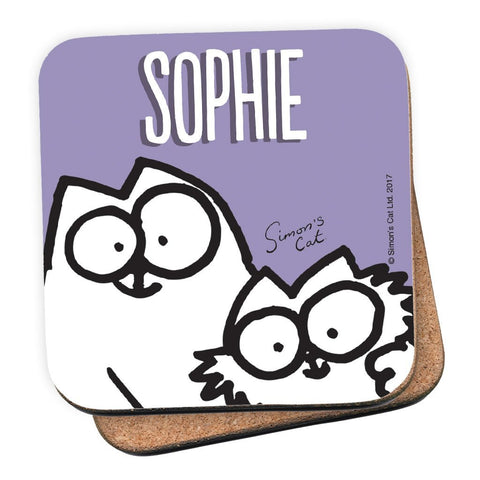Personalised Purple Coaster - Simon's Cat Shop