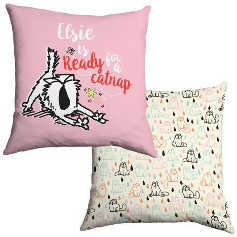 Personalised Ready for a nap Cushion - Simon's Cat Shop