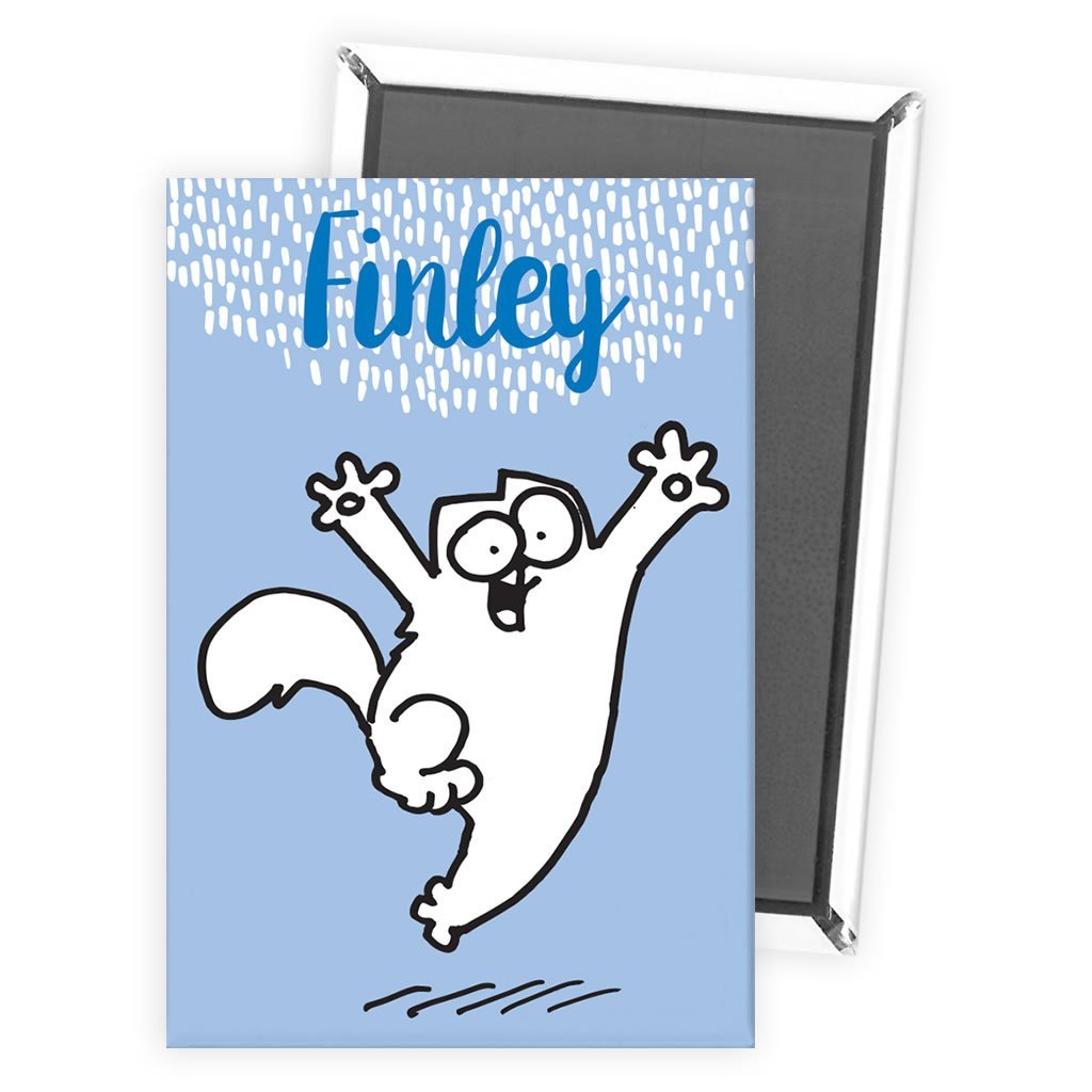 Personalised Happy Cat Blue Magnet - Simon's Cat Shop