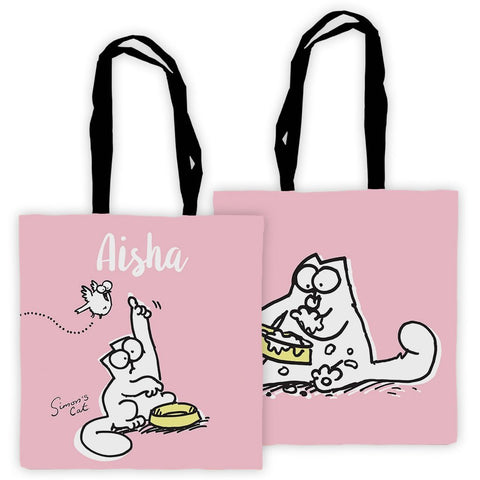 Personalised Pink Feed Me Premium Tote - Simon's Cat Shop