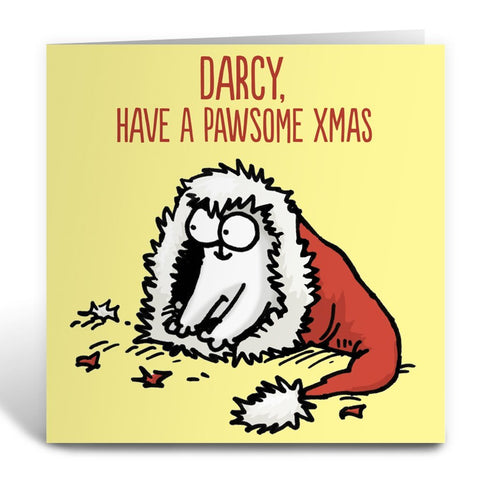 Personalised Have a Pawsome Xmas Christmas Greeting Card - Simon's Cat Shop