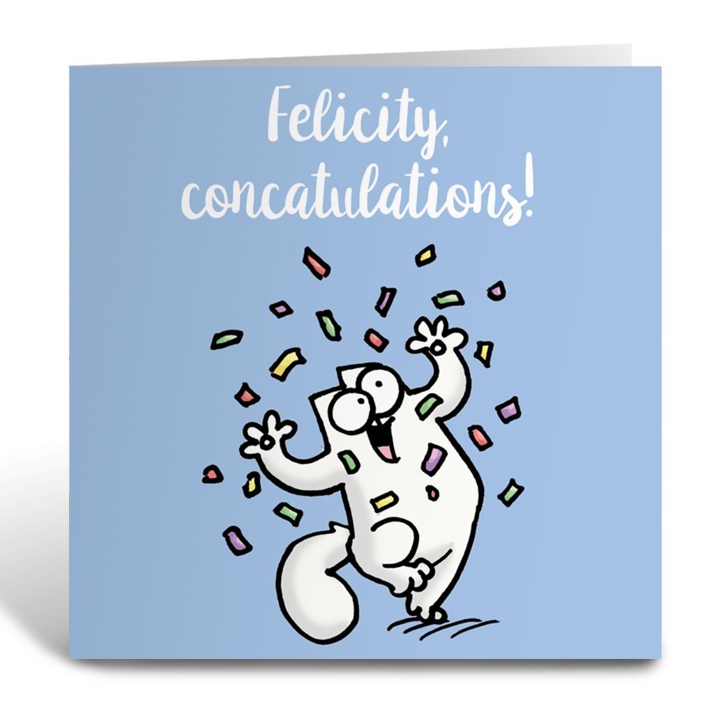 Personalised Concatulations Greeting Card - Simon's Cat Shop
