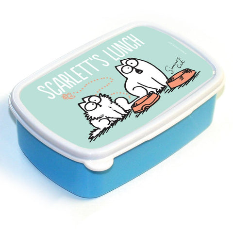 Personalised Empty Bowl Blue Lunch Box - Simon's Cat Shop