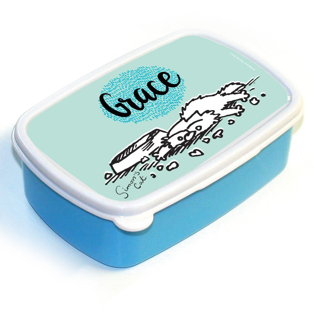 Personalised Full up Blue Lunch Box - Simon's Cat Shop