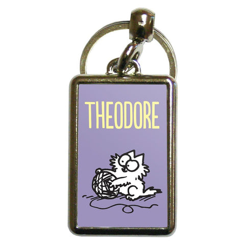 Personalised Wool Purple Metal Keyring - Simon's Cat Shop