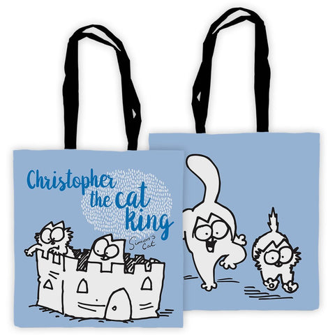 Personalised The Cat King Blue Premium Tote - Simon's Cat Shop