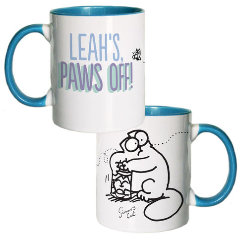 Personalised Paws Off! Coloured Insert Mug - Simon's Cat Shop