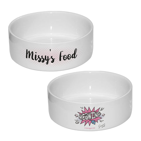 Simon's Cat Personalised Meowsing! Pet Food Bowl