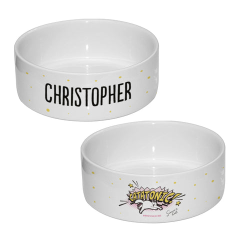 Simon's Cat Personalised Catatonic! Pet Food Bowl