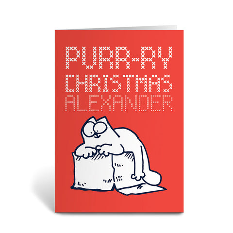 Personalised Purry Christmas Greetings Card