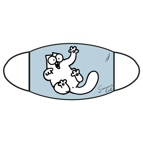 Simon's Cat 2-ply Face Mask - Blue
