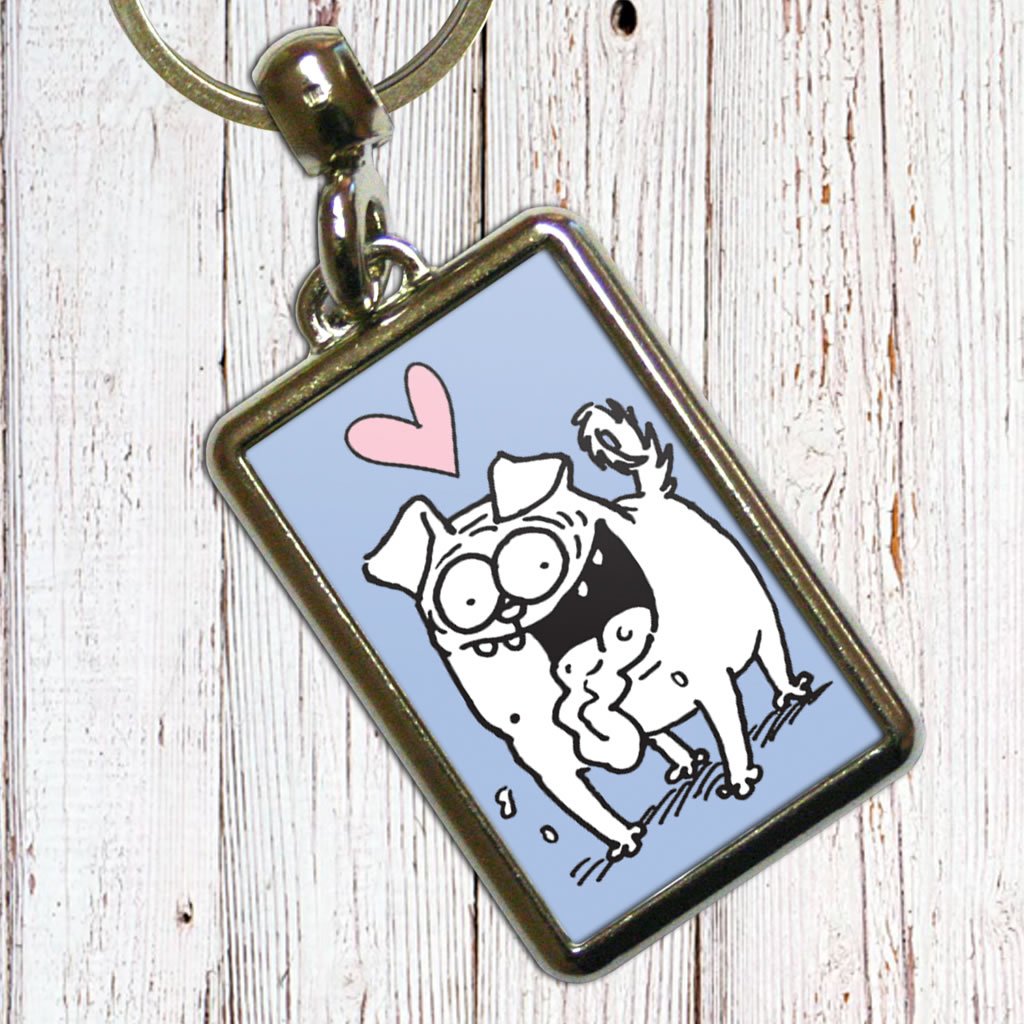 Pug Metal Keyring - Simon's Cat Shop