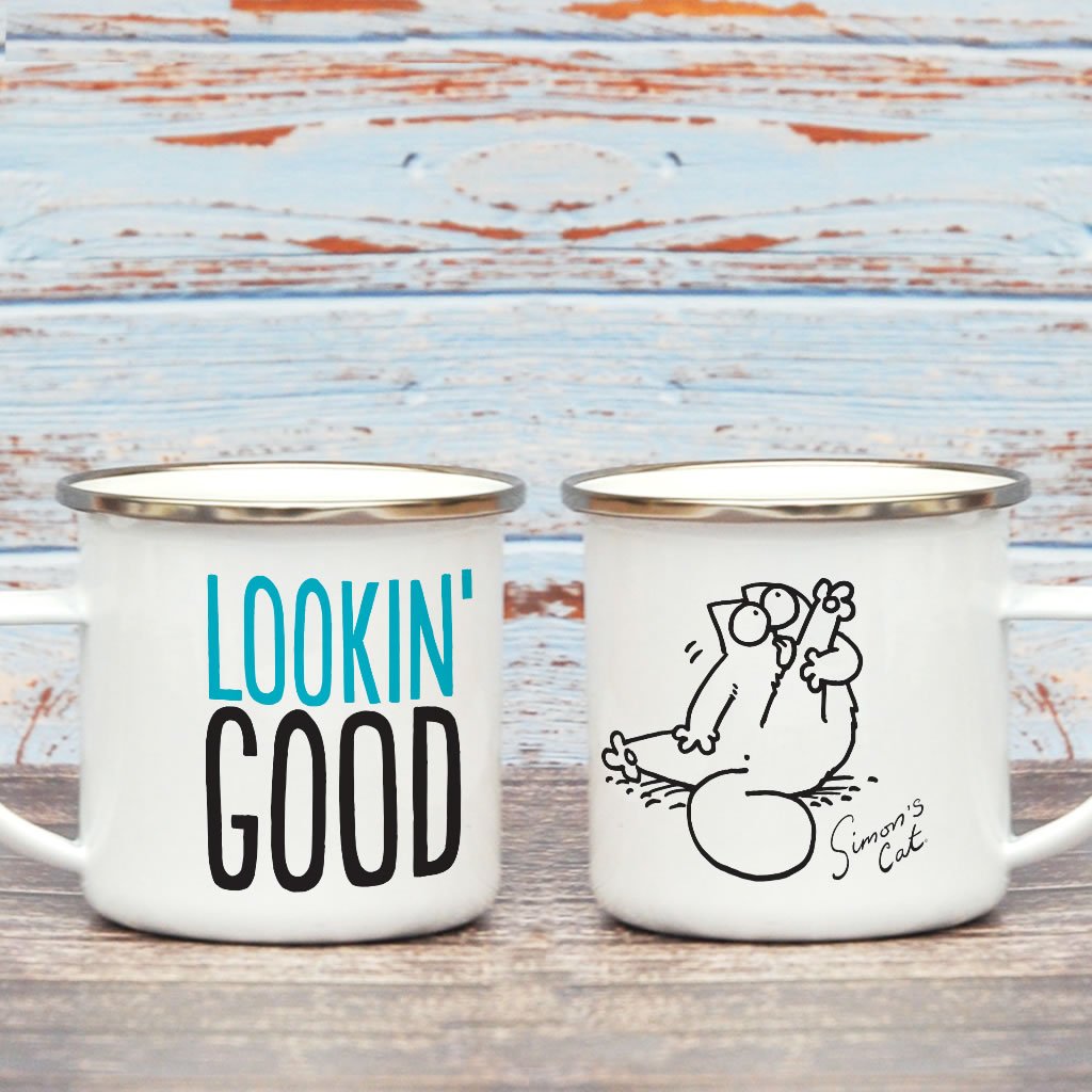 Lookin' Good Enamel Mug - Simon's Cat Shop