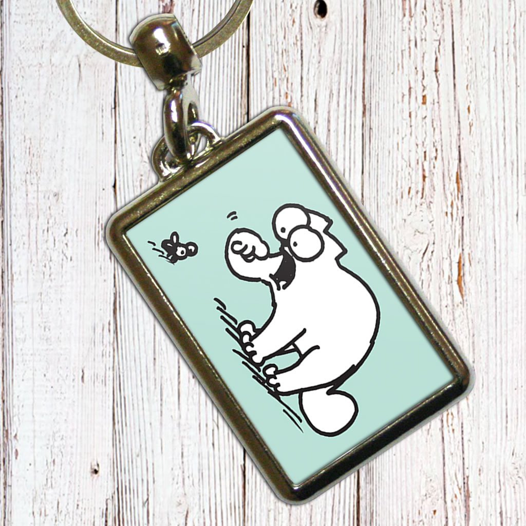Simon's Cat Green Metal Keyring - Simon's Cat Shop