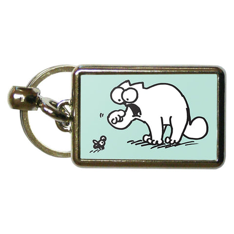 Simon's Cat Green Metal Keyring - Simon's Cat Shop