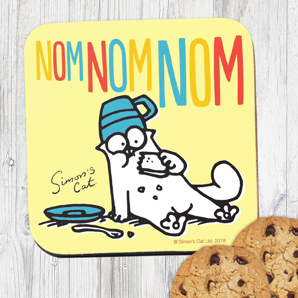 Nom Nom Nom Hungry Cat Coaster - Simon's Cat Shop
