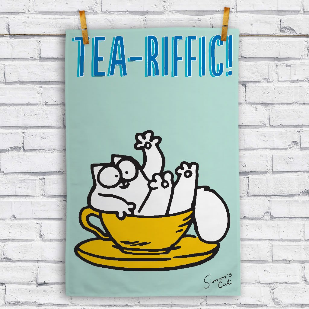 Tea-Riffic Tea Towel - Simon's Cat Shop