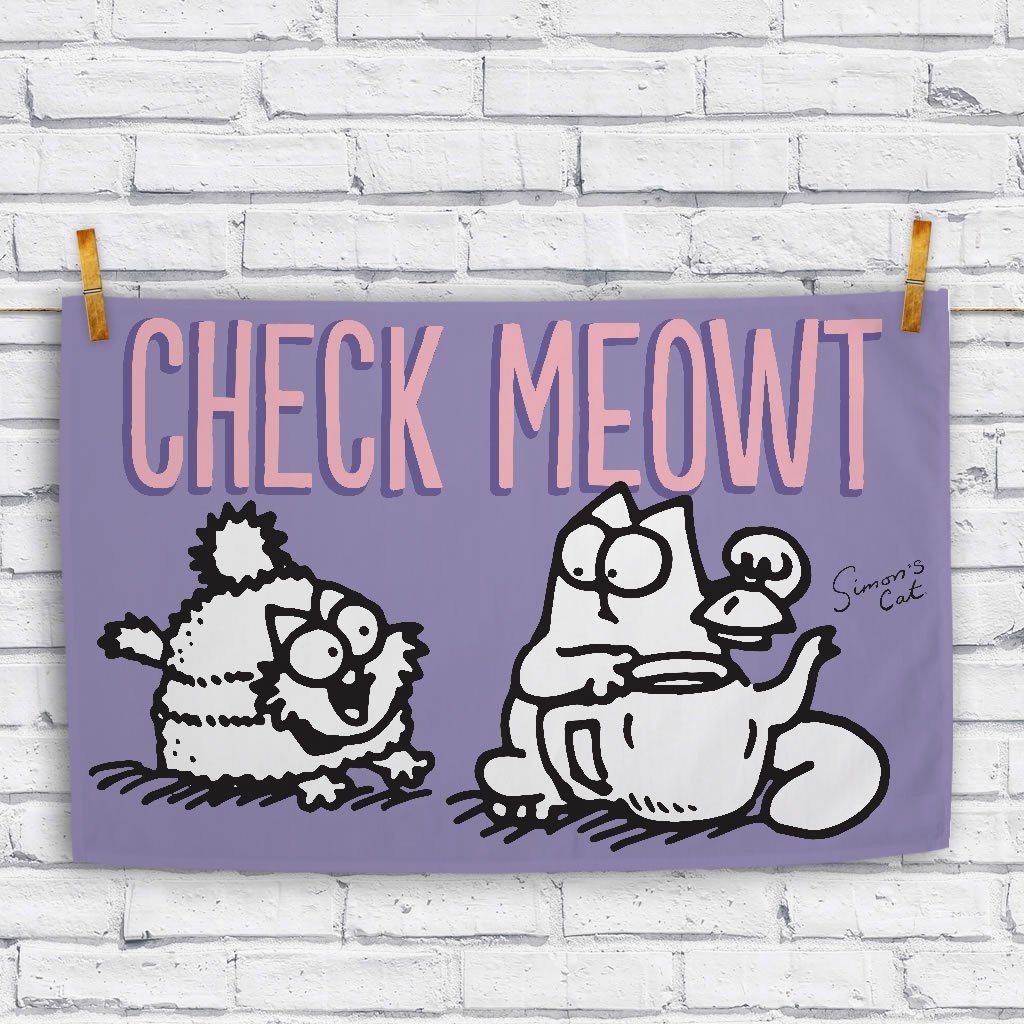 Check Meowt Tea Towel - Simon's Cat Shop