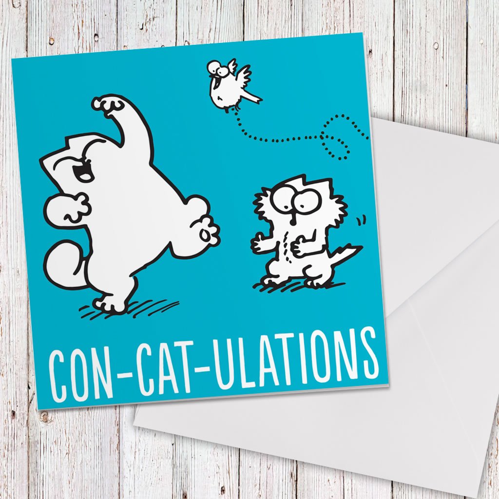 Con-Cat-Ulations Square Greeting Card - Simon's Cat Shop