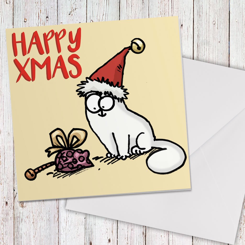 Happy Xmas Square Greeting Card - Simon's Cat Shop