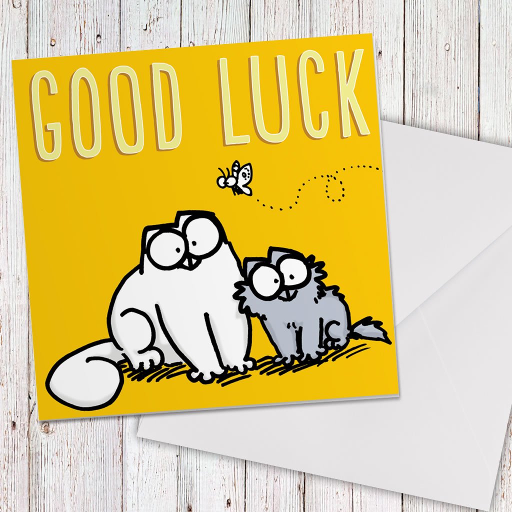 Good Luck Square Greeting Card - Simon's Cat Shop