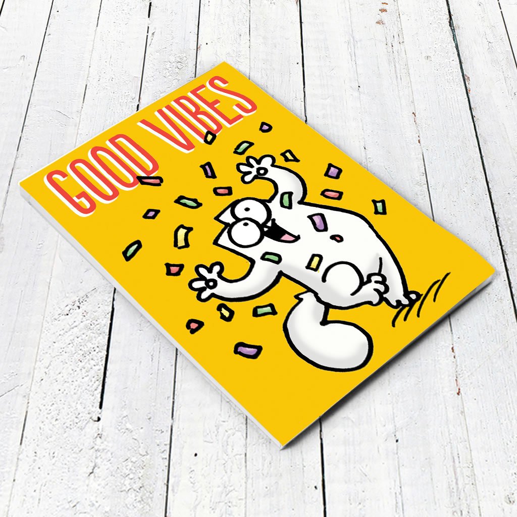 Good Vibes A5 Notepad - Simon's Cat Shop