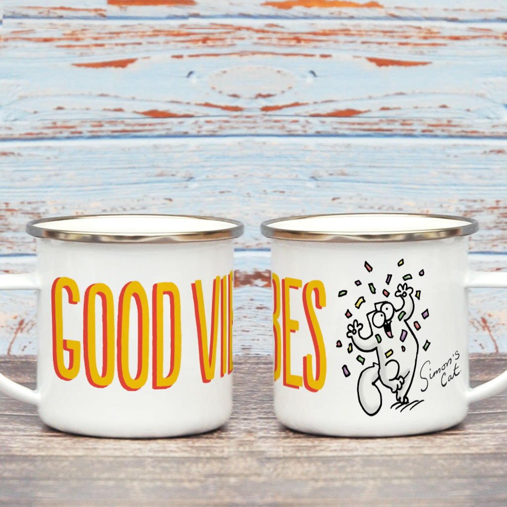 Good Vibes Enamel Mug - Simon's Cat Shop