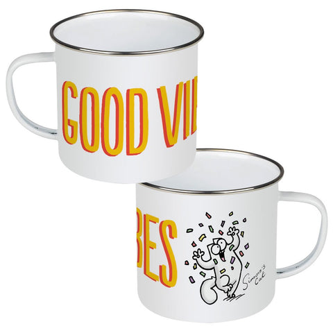 Good Vibes Enamel Mug - Simon's Cat Shop