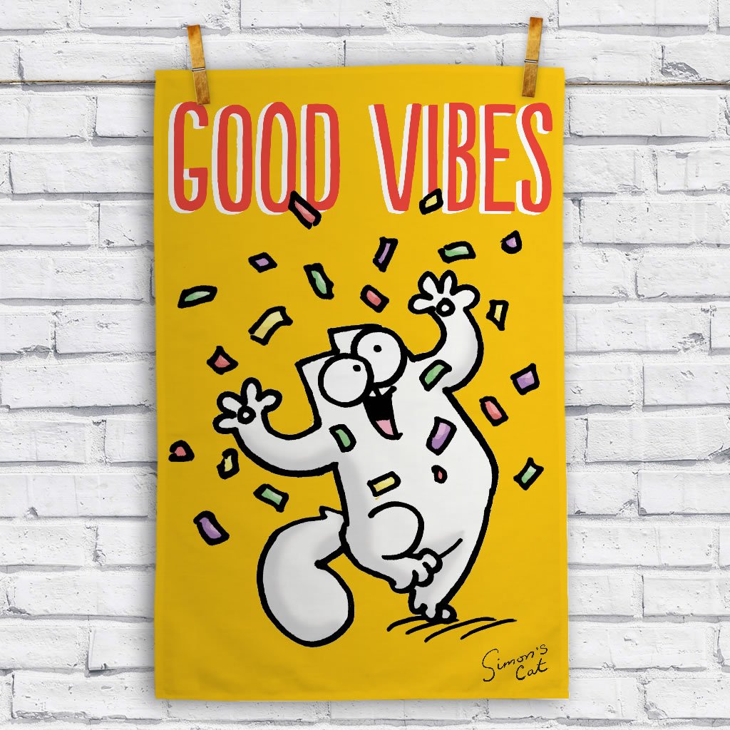 Good Vibes Tea Towel - Simon's Cat Shop