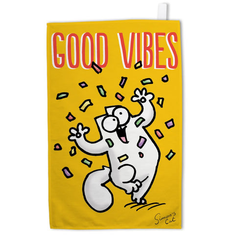 Good Vibes Tea Towel - Simon's Cat Shop