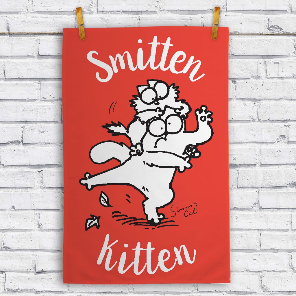 Smitten Kitten Tea Towel - Simon's Cat Shop