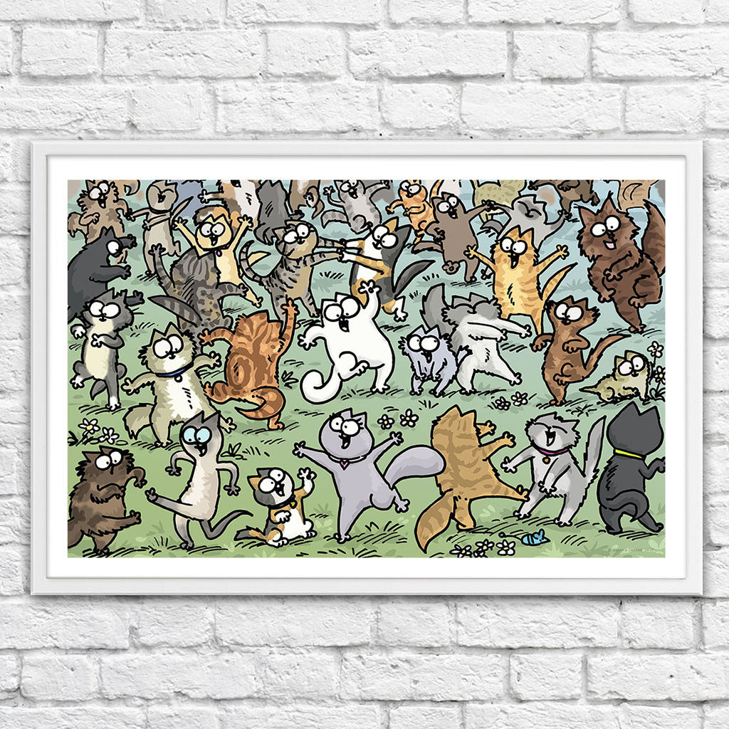Party Felines - Framed Art Print (61x40cm) - Simon's Cat Shop