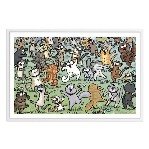 Party Felines - Framed Art Print (61x40cm) - Simon's Cat Shop