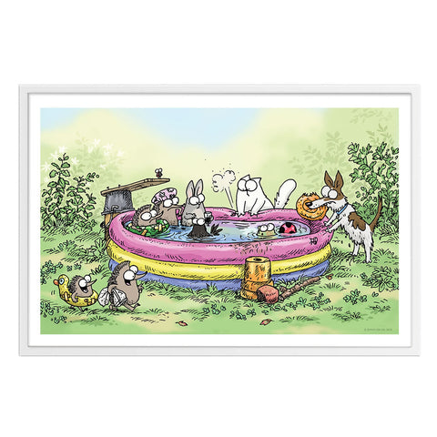 Pool Party - Framed Art Print (61x40cm) - Simon's Cat Shop