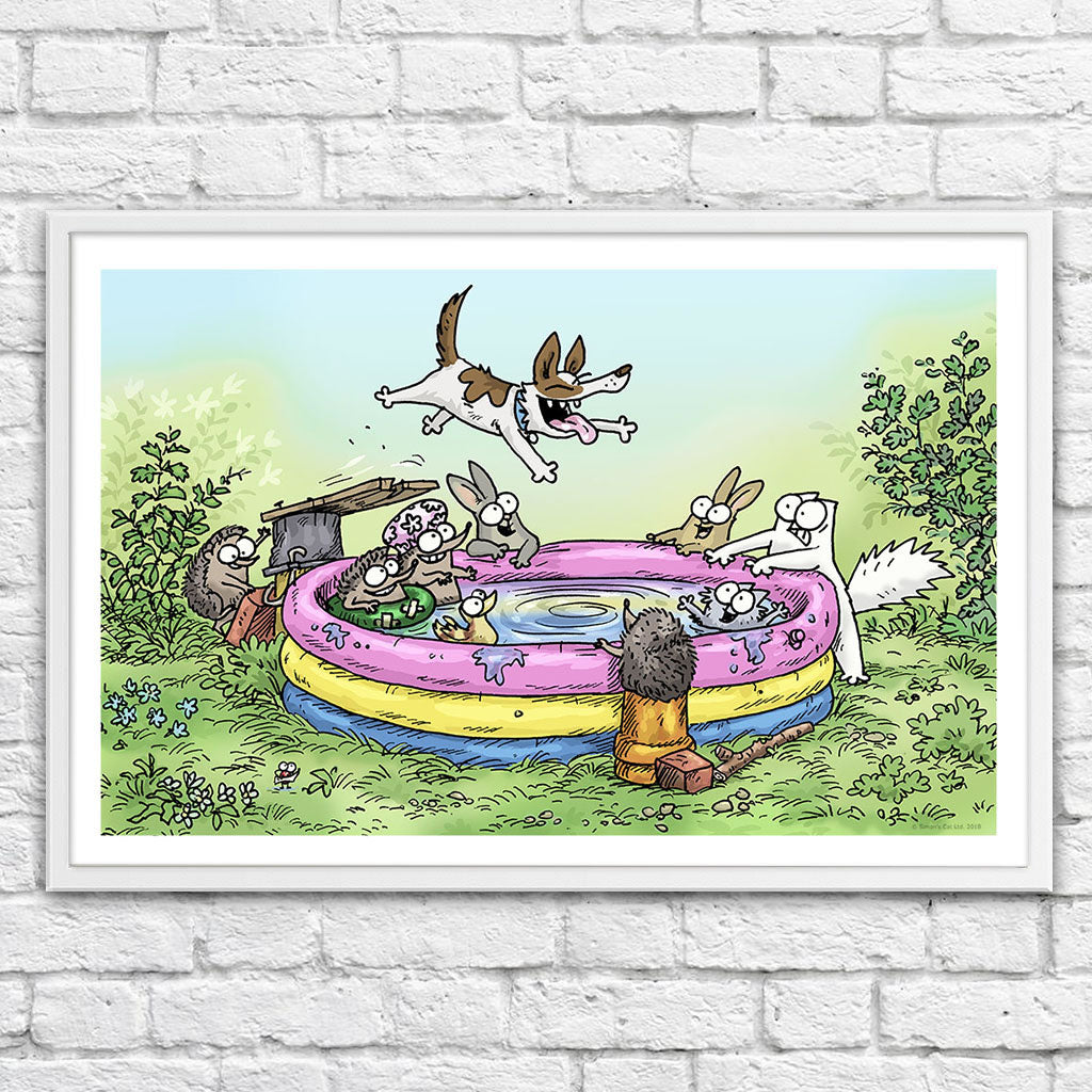 Splash Down - Framed Art Print (61x40cm) - Simon's Cat Shop