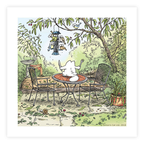 Simon's Dinnertime Cat Square Framed Art Print - Simon's Cat Shop