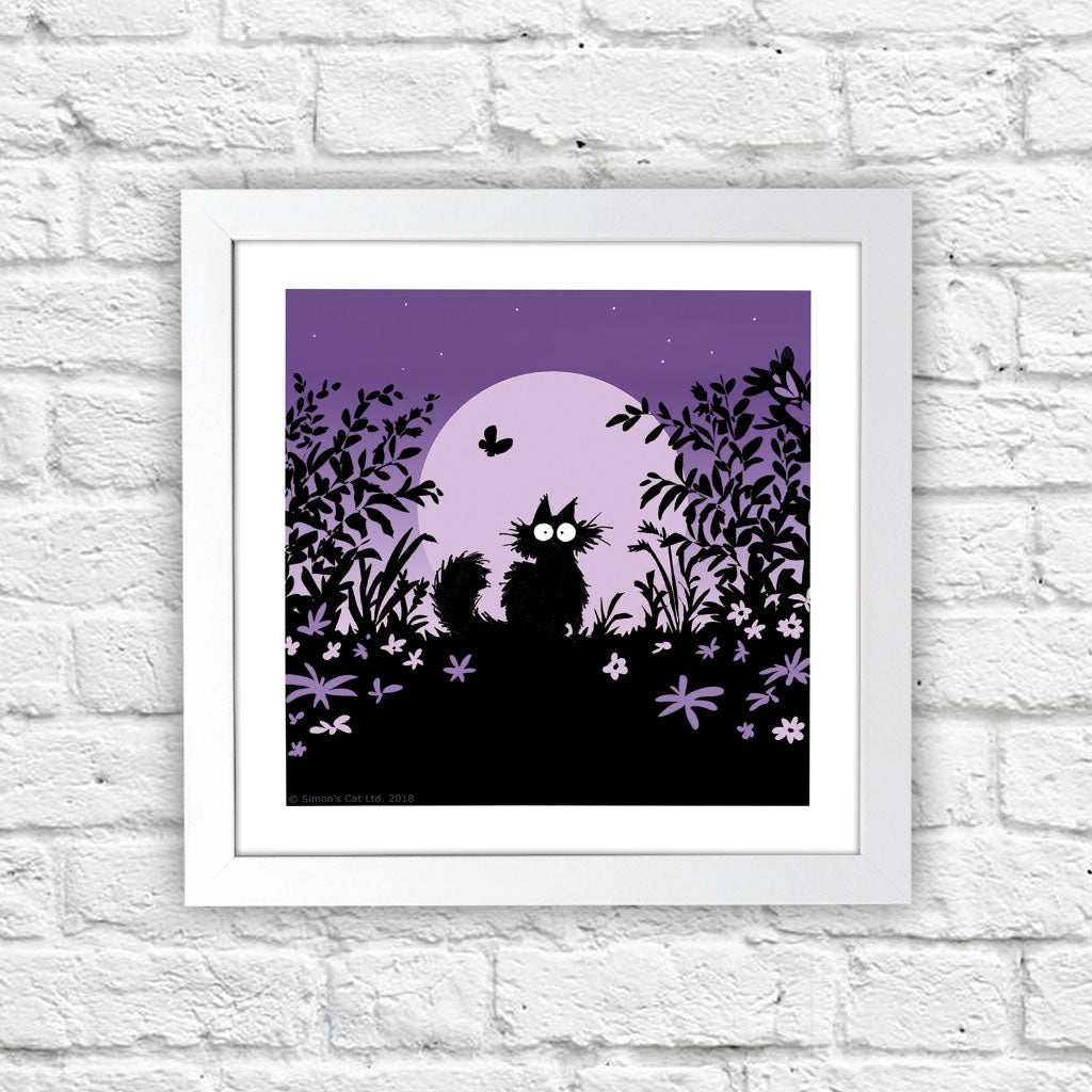 Simon's Nighttime Cat Square Framed Art Print - Simon's Cat Shop