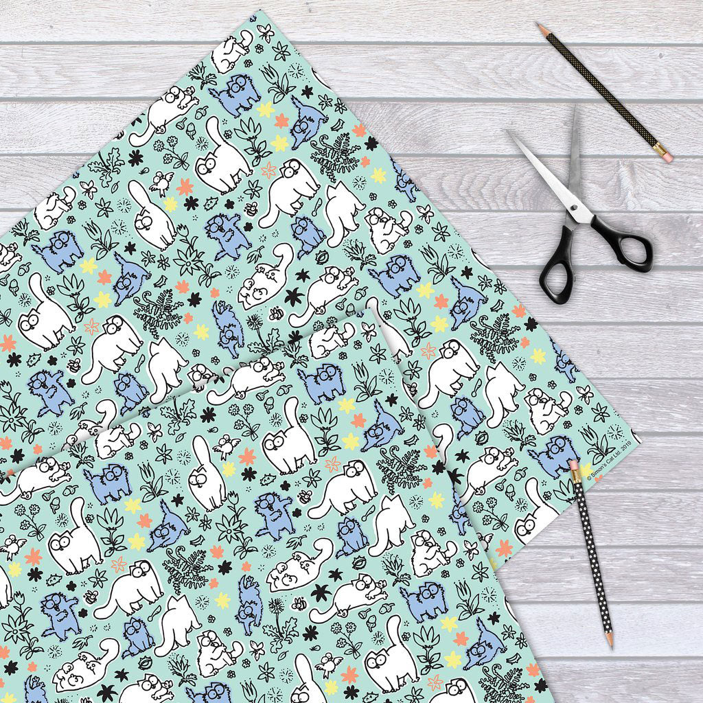 Simon's Cat Blue Gift Wrap