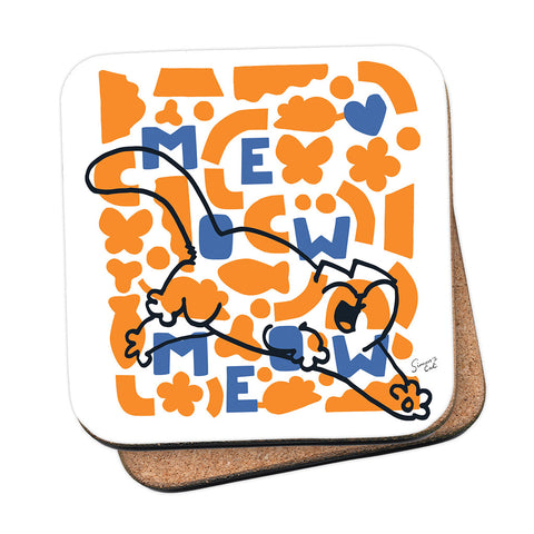 Simon's Cat Geo Blue Coaster