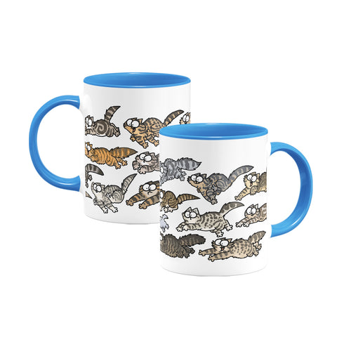 Simon's Cat - Cat Breeds Tabby Cats - Blue Colour Insert Mug