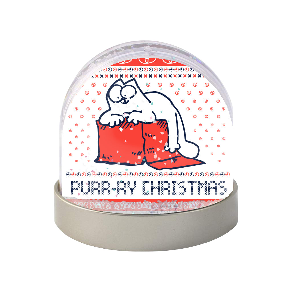 Simon's Cat Christmas Photo Snow Globe - Purr-ry Christmas